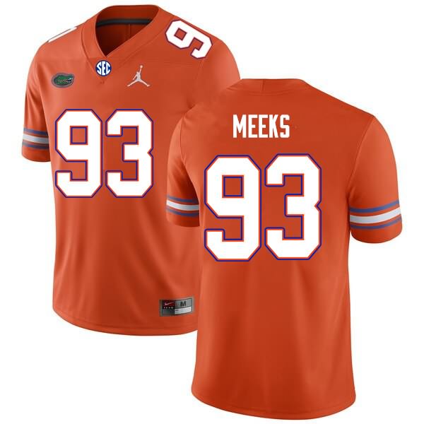 NCAA Florida Gators Dylan Meeks Men's #93 Nike Orange Stitched Authentic College Football Jersey SUG4764UY